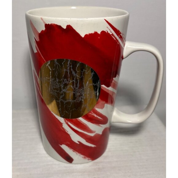Starbucks Dot Water Color Valentine Red Coffee Mug 16 Oz - Picture 2 of 7